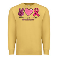 Antique Gold Peace Love Cure Cancer Premium Sweatshirt - RanaPortraitStore
