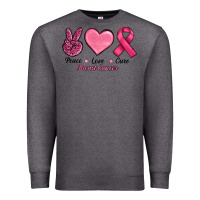 Charcoal Heather Peace Love Cure Cancer Premium Sweatshirt - RanaPortraitStore