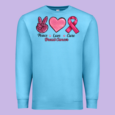 Premium Sweatshirt Peace Love Cure Cancer