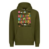 Army Green customized teacher dear tiny human behind me back Premium Hoodie - JahusDesignShop