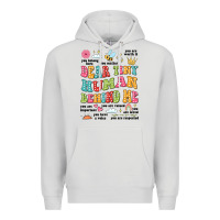 Dove Grey customized teacher dear tiny human behind me back Premium Hoodie - JahusDesignShop