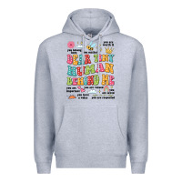 Heather Grey customized teacher dear tiny human behind me back Premium Hoodie - JahusDesignShop
