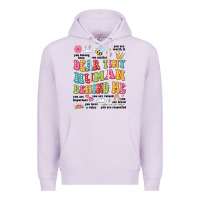 Lilac customized teacher dear tiny human behind me back Premium Hoodie - JahusDesignShop