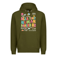 Army Green customized teacher dear tiny human behind me back Premium Hoodie - JahusDesignShop