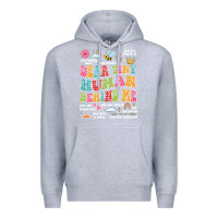 Heather Grey customized teacher dear tiny human behind me back Premium Hoodie - JahusDesignShop