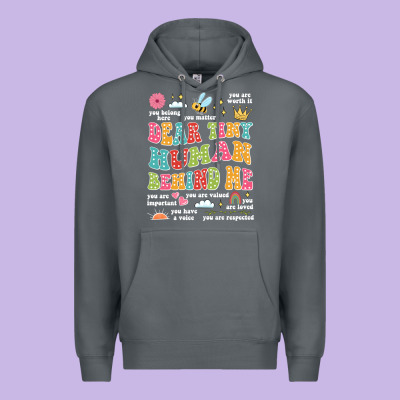 Customized Teacher Dear Tiny Human Behind Me Back Premium Hoodie Designed By Jahusdesignshop