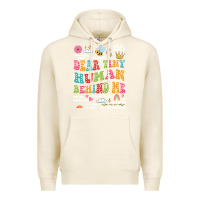 Tofu customized teacher dear tiny human behind me back Premium Hoodie - JahusDesignShop