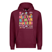 Burgundy customized teacher dear tiny human behind me back Premium Hoodie - JahusDesignShop