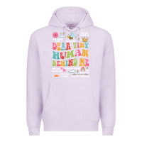 Lilac customized teacher dear tiny human behind me back Premium Hoodie - JahusDesignShop