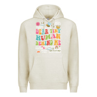 Oatmeal Heather customized teacher dear tiny human behind me back Premium Hoodie - JahusDesignShop