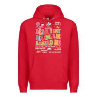 Red customized teacher dear tiny human behind me back Premium Hoodie - JahusDesignShop