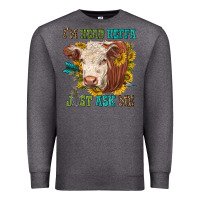 Charcoal Heather im head heffa just ask me Premium Sweatshirt - texasbilliewilder