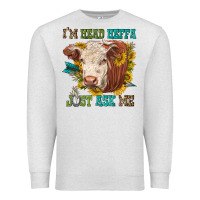 Oatmeal Heather im head heffa just ask me Premium Sweatshirt - texasbilliewilder