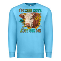 Ocean Blue im head heffa just ask me Premium Sweatshirt - texasbilliewilder