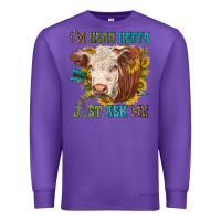 Purple im head heffa just ask me Premium Sweatshirt - texasbilliewilder