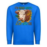 True Royal im head heffa just ask me Premium Sweatshirt - texasbilliewilder