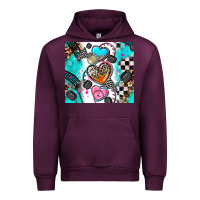 Mauve Wine race heart Urban Hoodie - AdoDesignShop