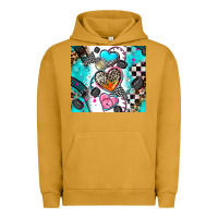 Pigment Peanut Butter race heart Urban Hoodie - AdoDesignShop