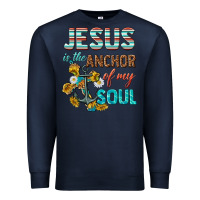 Navy jesus is the anchor of my soul Premium Sweatshirt - texasbilliewilder