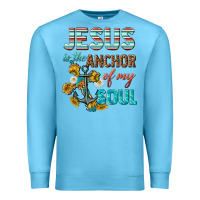 Ocean Blue jesus is the anchor of my soul Premium Sweatshirt - texasbilliewilder
