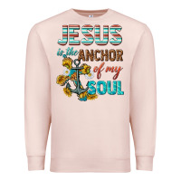 Pale Pink jesus is the anchor of my soul Premium Sweatshirt - texasbilliewilder