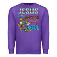 Purple jesus is the anchor of my soul Premium Sweatshirt - texasbilliewilder