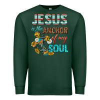Sports Green jesus is the anchor of my soul Premium Sweatshirt - texasbilliewilder