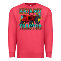 Cardinal just a boy who loves tractor Premium Sweatshirt - texasbilliewilder