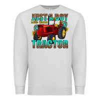 Dove Grey just a boy who loves tractor Premium Sweatshirt - texasbilliewilder
