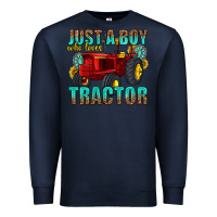 Navy just a boy who loves tractor Premium Sweatshirt - texasbilliewilder