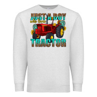 Oatmeal Heather just a boy who loves tractor Premium Sweatshirt - texasbilliewilder