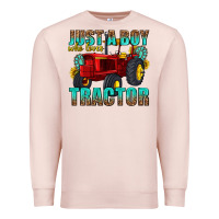 Pale Pink just a boy who loves tractor Premium Sweatshirt - texasbilliewilder