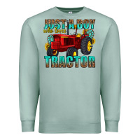 Seafoam just a boy who loves tractor Premium Sweatshirt - texasbilliewilder