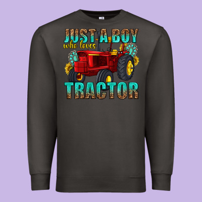 Just A Boy Who Loves Tractor Premium Sweatshirt Designed By Texasbilliewilder