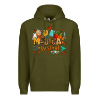 Army Green medical assistant Premium Hoodie - AdoDesignShop