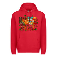 Red love fall  yall Premium Hoodie - AdoDesignShop