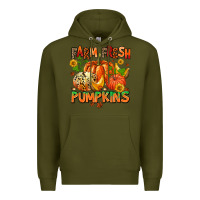 Army Green farm fresh pupkins Premium Hoodie - AdoDesignShop