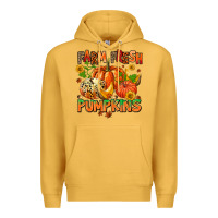 Mustard farm fresh pupkins Premium Hoodie - AdoDesignShop