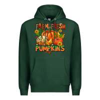 Sports Green farm fresh pupkins Premium Hoodie - AdoDesignShop