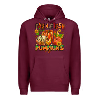 Burgundy farm fresh pupkins Premium Hoodie - AdoDesignShop