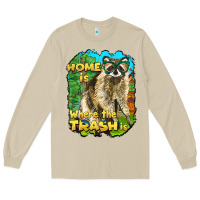 Mushroom raccoon home is where the trash is Long Sleeve Tee - BarkalooDesign