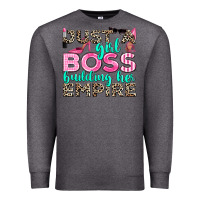 Charcoal Heather just a girl boss building her empire Premium Sweatshirt - texasbilliewilder
