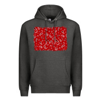 Charcoal Heather bandana background Premium Hoodie - AdoDesignShop