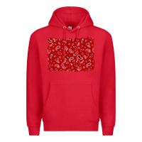 Red bandana background Premium Hoodie - AdoDesignShop