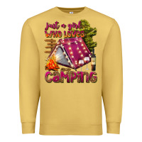 Antique Gold just a girl who loves camping Premium Sweatshirt - texasbilliewilder