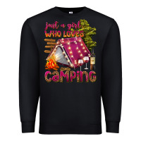 Black just a girl who loves camping Premium Sweatshirt - texasbilliewilder