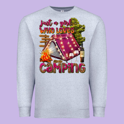 Just A Girl Who Loves Camping Premium Sweatshirt Designed By Texasbilliewilder