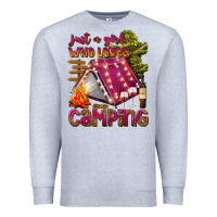 Heather Grey just a girl who loves camping Premium Sweatshirt - texasbilliewilder