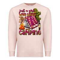 Pale Pink just a girl who loves camping Premium Sweatshirt - texasbilliewilder