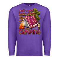 Purple just a girl who loves camping Premium Sweatshirt - texasbilliewilder